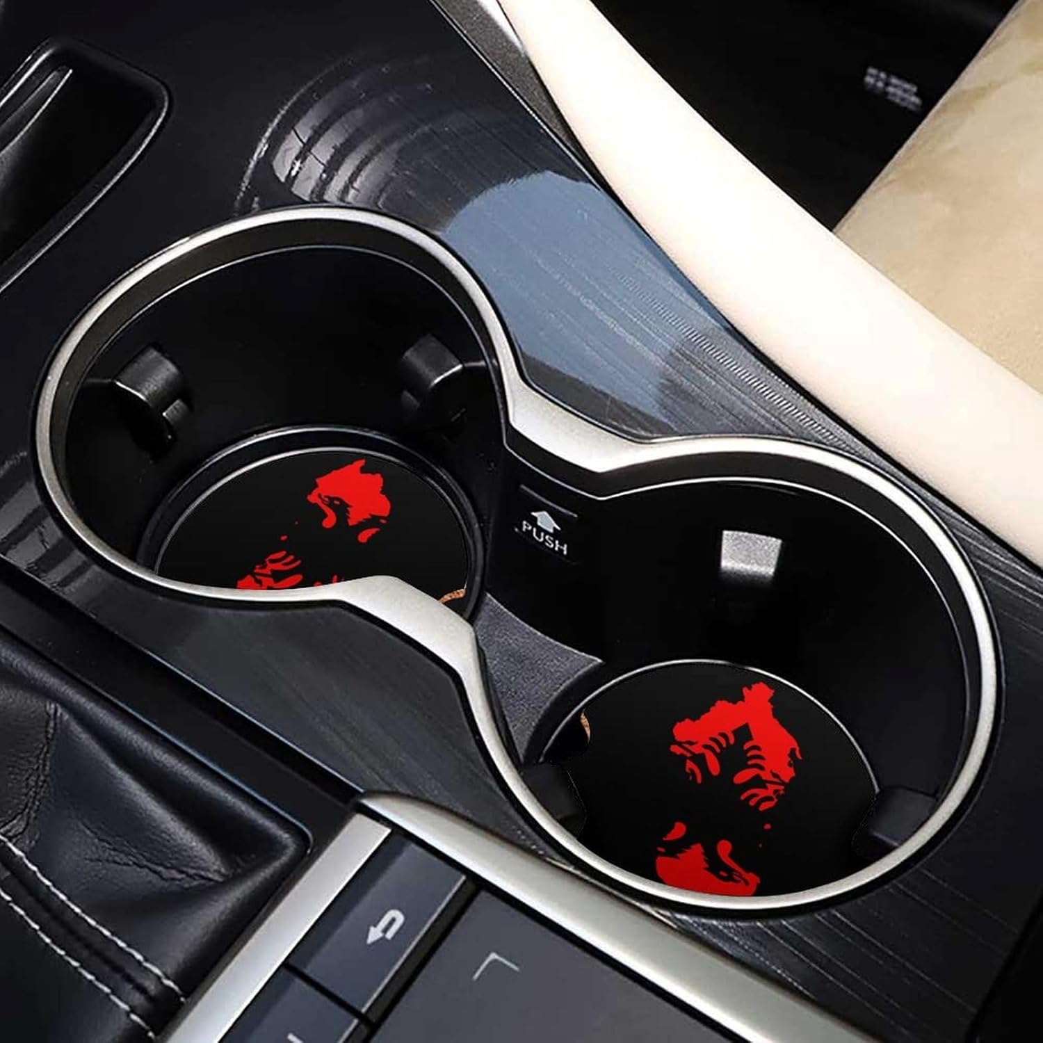 Flag Map of Albania Cute Car Coasters 2.56 Inch Absorbent Cup Holder for Drinks Auto Interior Accessories