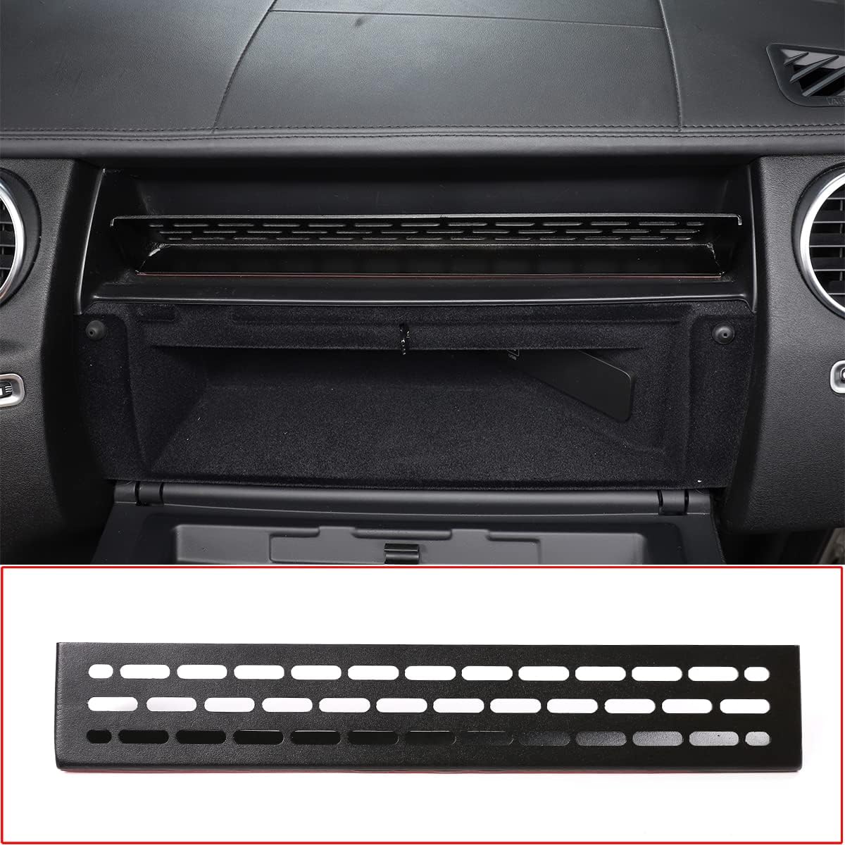 TINKI Aluminum Alloy Black Car Co-pilot Glove Box Storage Partition Space Tidying for Land Rover Discovery 4 2010-2016 LR4 Accessories (For LR4 2010-16)