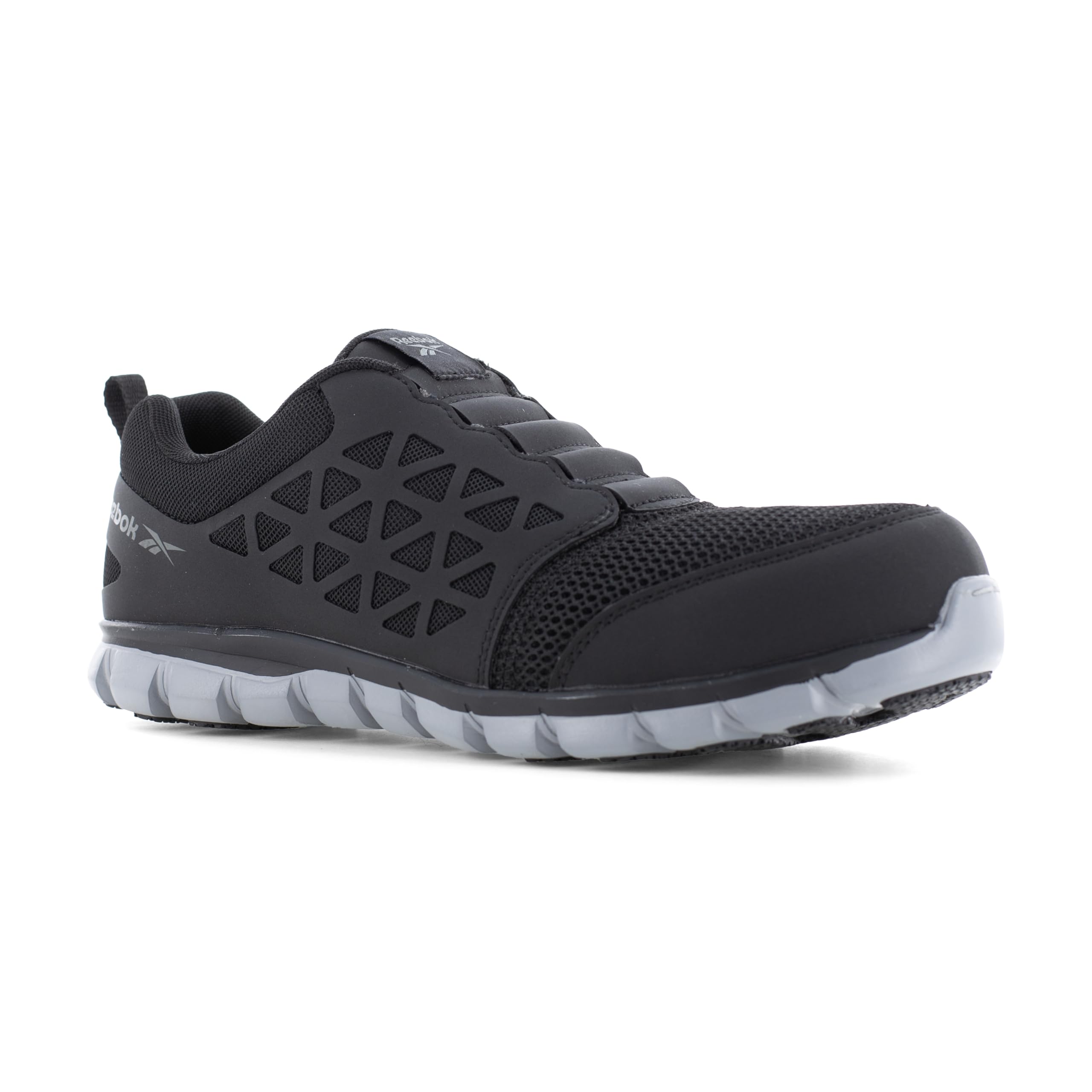 Reebok Work Men's Sublite Cushion Composite Toe Athletic Slip-on Work Shoe Black - RB4052