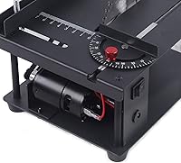 Vista 7 de Mini sierra de mesa deslizante para carpintería, bricolaje, modelo de pasatiempo, sierra de banco de corte para el hogar, corte de ángulo de 0-90°