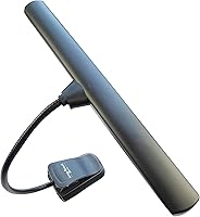 Vista 6 de Soporte de música extra ancho con clip para orquesta, 18 LED recargable USB piano, escritorio, lámpara de lectura