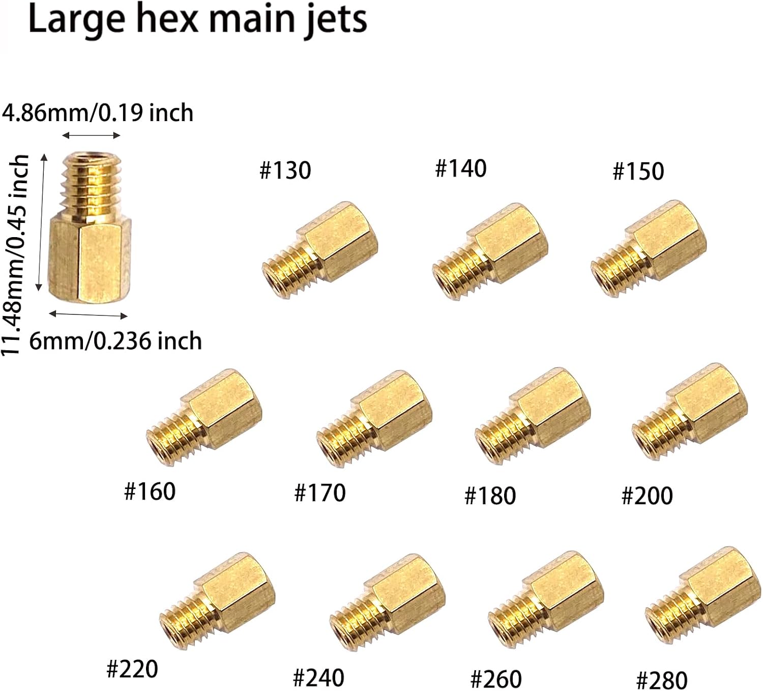 42 Pcs Carburetor Jet Kit Includes Large Round Hex Main and VM TM Pilot Jets Compatible with Mikuni N100.604 TM24 TM32 TM34 TM35 TM36 TM38 TMX HSR42 HSR45 VM18 VM20 VM22 VM28 VM4 Carburetor