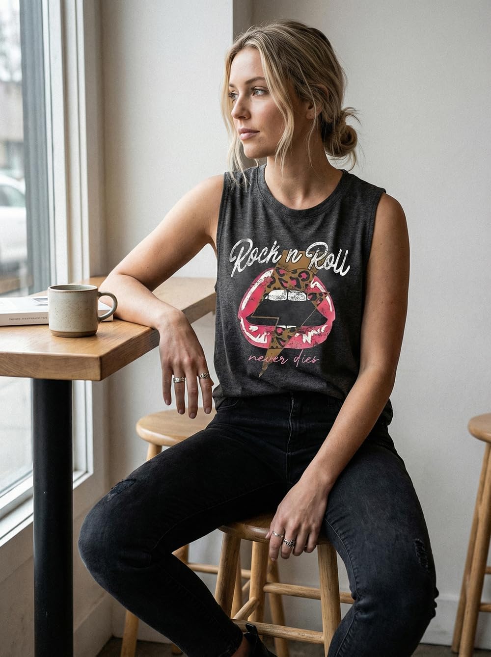 Rock n Roll Tank Top Women Vintage Country Music Shirts Vest Rock Concert Band Tees Summer Sleeveless Graphic Tops - Image 3