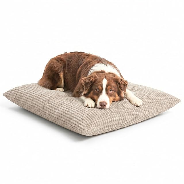 Foto 2 de 7 de 4L Textil ZOE Cojín para Perros, Mullido, de Pana para Perros, con Funda y Cremallera