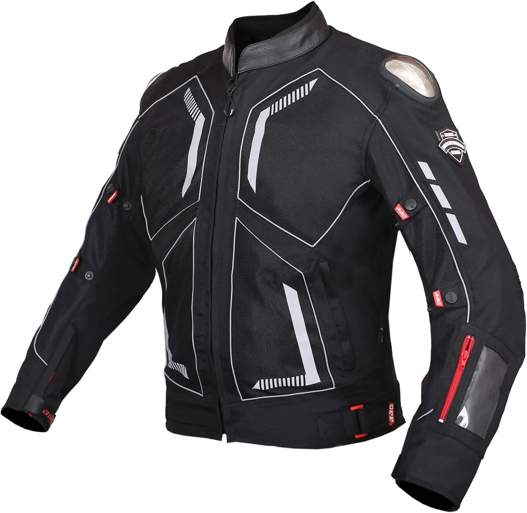Unisex Leather Metal Neoprene Standard Length Jacket Black Small