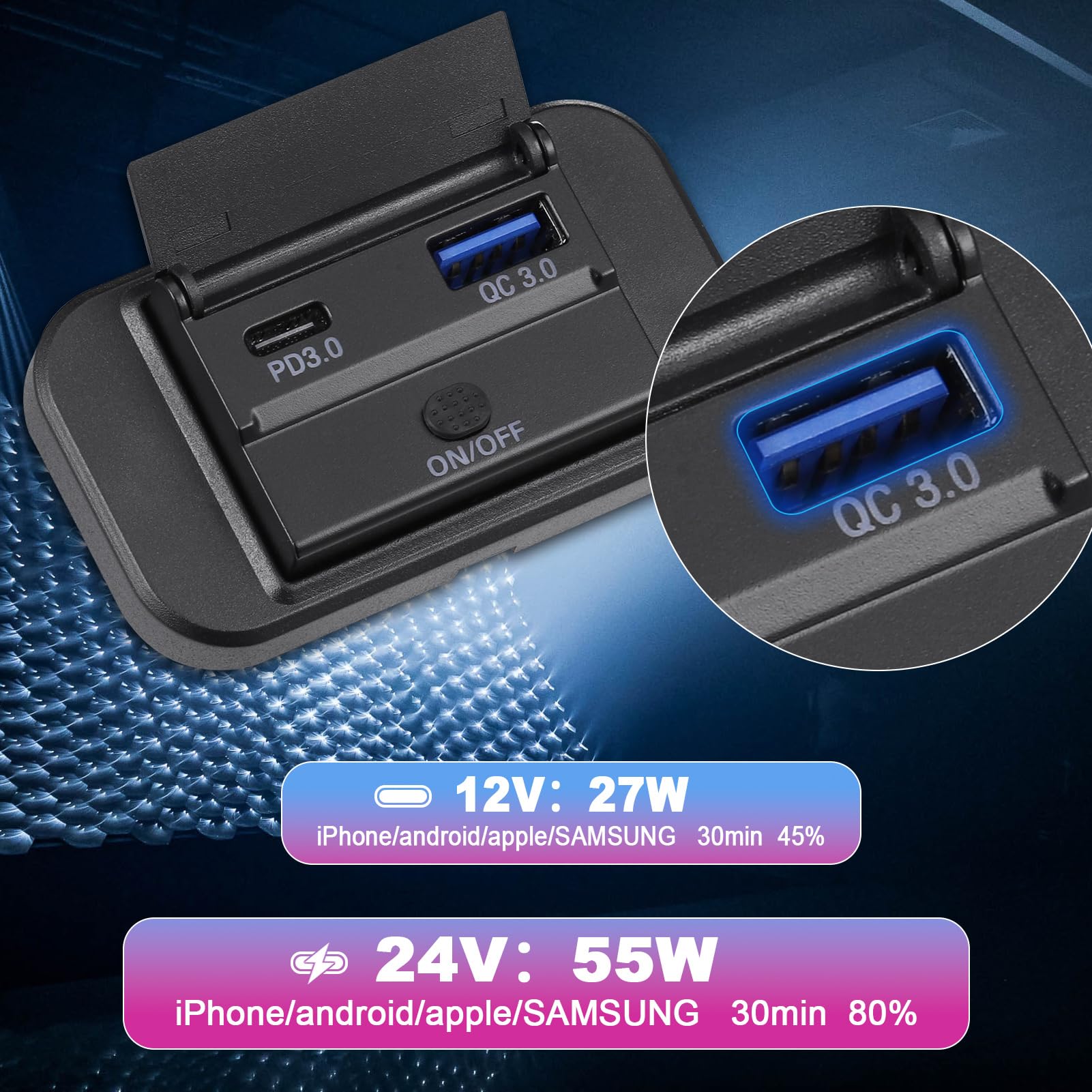 Besttoolifes 4-Port Auto Ladegerät - 108W Mit PD USB-C & QC3.0 USB-A Für Wohnmobil