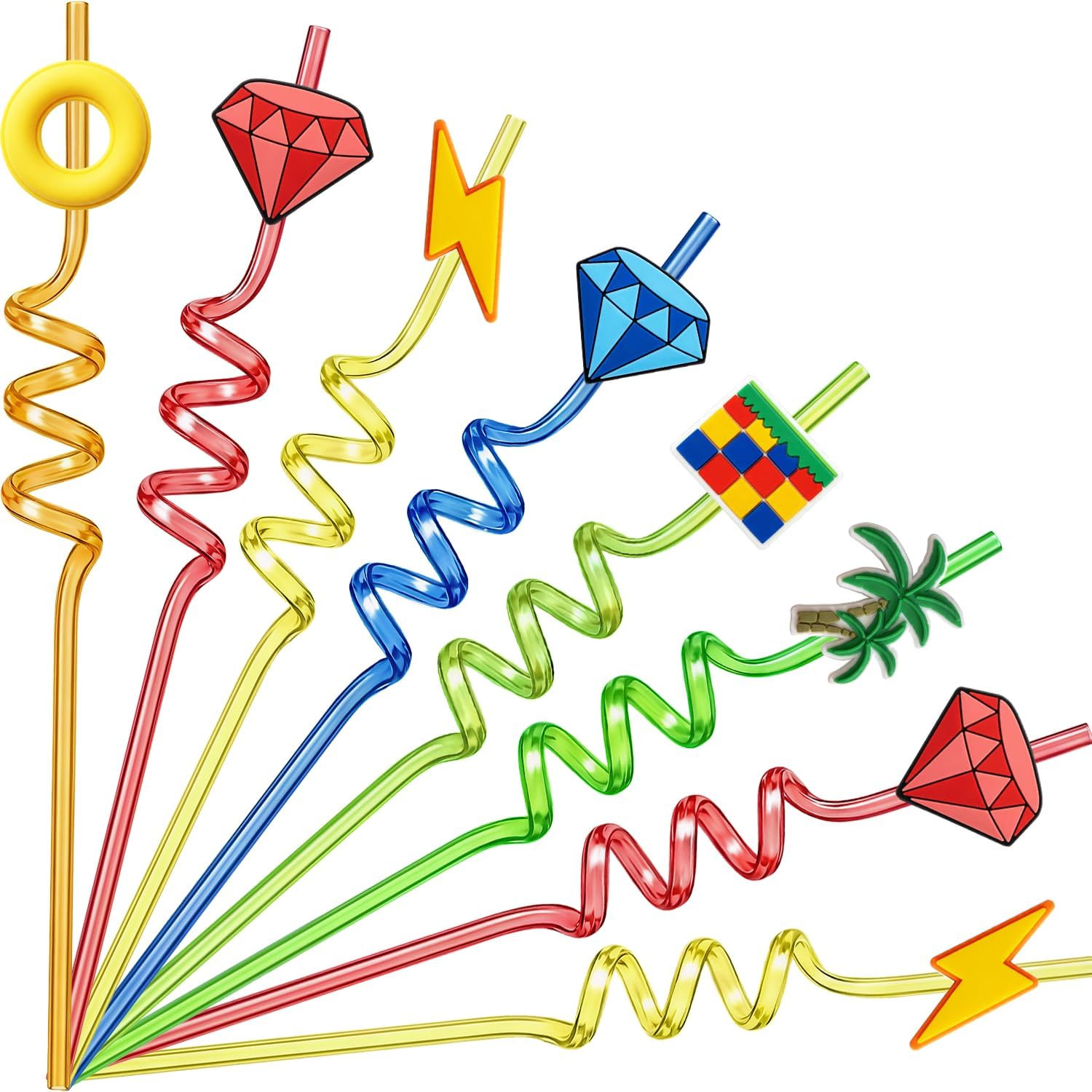 24PCS Party Favors Birthday Decorations Funny Drinking Straws Goodie Bags