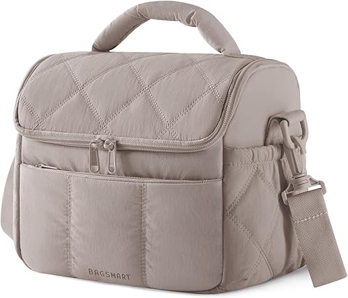 Miniatura 15 de BAGSMART Bolsa de Almuerzo para Mujeres, Lonchera Aislada de Doble Cubierta, Bolsa de Almuerzo Acolchada Tipo Puffer, a Prueba de Fugas, Duradera y