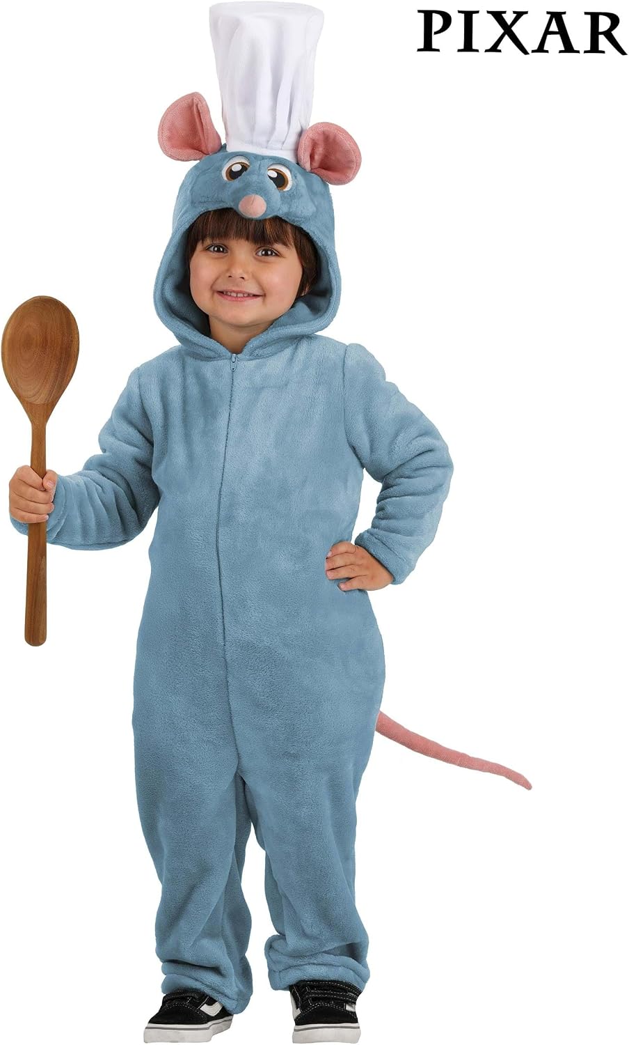 Toddler Disney Pixar Ratatouille Remy Character Costume Jumpsuit with Hood for Halloween and Dress-Up Play Pretend