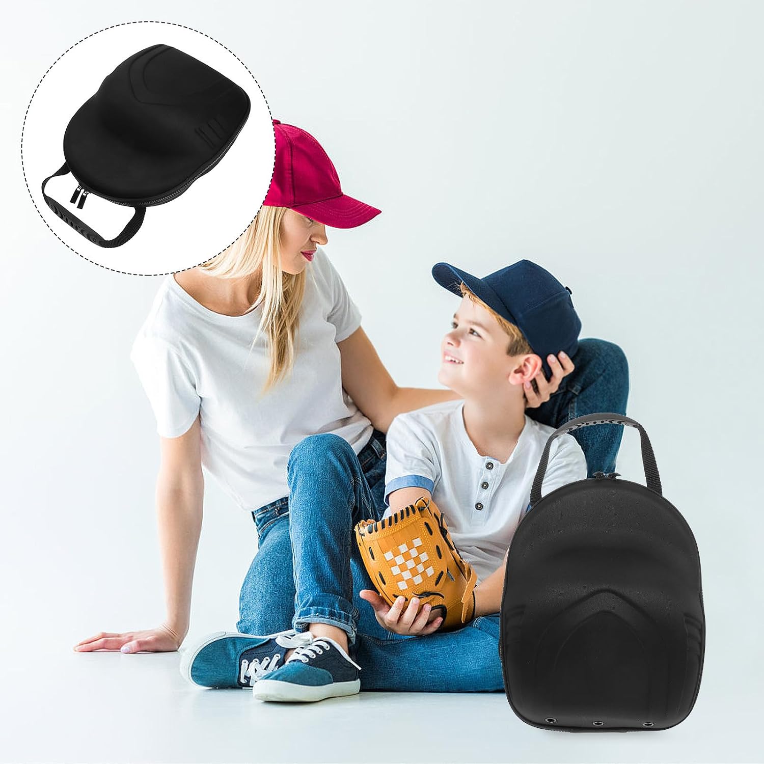 Baseball Hat Travel Case Lightweight Eva Cap Holder with Protection against Extrusion, Black Hat Storage Box for Traveling and Home Organization, Sturdy and Portable Design
