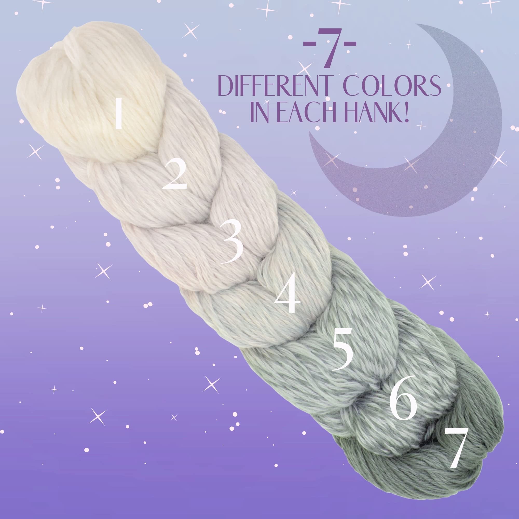 JubileeYarn Moonlight Medley Garn, 200 g/Hank Ombré DK Merinowolle/Acryl, Fische, 2 Stränge