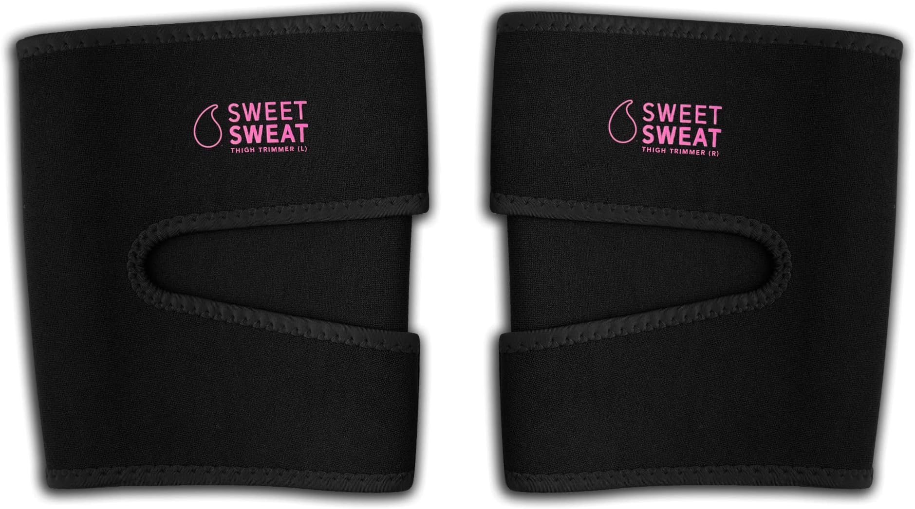 Sports Research Sweet Sweat Thigh Trimmers for Men & Women Increases Heat and Sweat Production to The Thigh Area Includes Mesh Carrying Bag (Large, Pink)