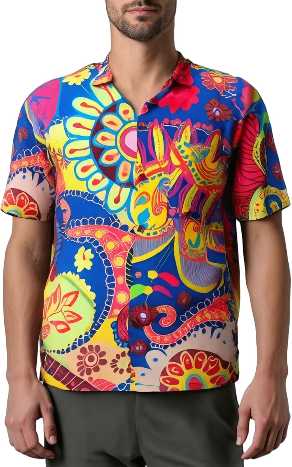 Hawaiian Shirt Casual Coconut Shell Button Down Short Sleeve Front Pocket Men Unisex Summer Beach Tropical Floral