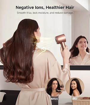 DREAME Hair Glory Combo High-Speed Hair Dryer, 110,000 RPM Motor, 300 Million Negative Ions, Fast-Dry in 2 Minutes, Lightweight & Quiet, Smart Temp Control, Ideal for Smooth, Shiny Hair | 300 Million Negative Ions, Fast-Dry in 2 Minutes, Smart Temp Control, Ideal for Smooth, Shiny Hair, Lightweight & Quiet
