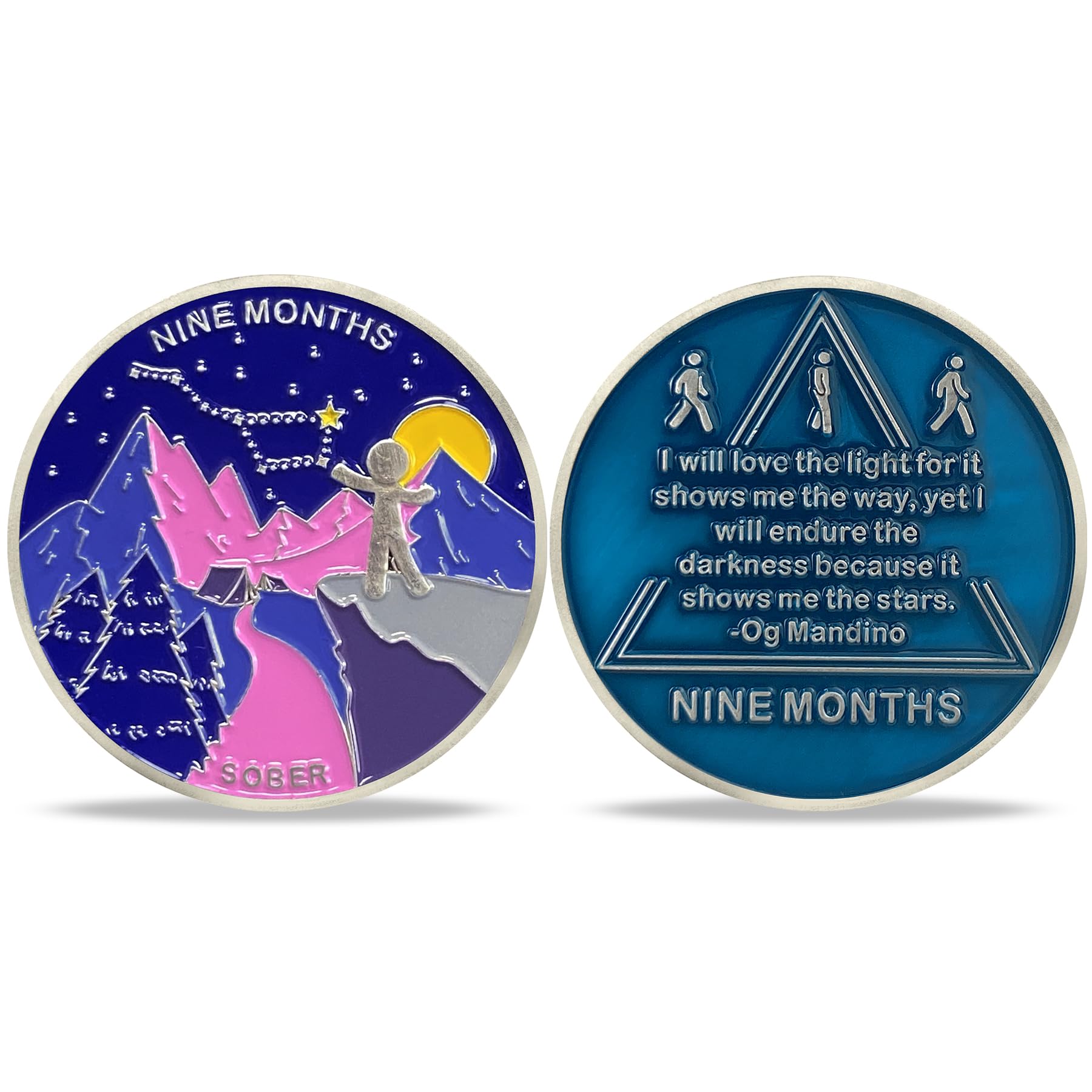 AtSKnSK Moneda de sobriedad de 9 meses Nueve meses AA chips y medallones Regalos de sobriedad para mujeres hombres alcohólicos anónimos adicción recuperación regalo