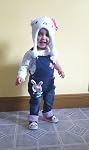 KIDSCOOL SPACE Baby Girl Jean Overalls,Toddler Denim Cute 3D Bunny Outfit