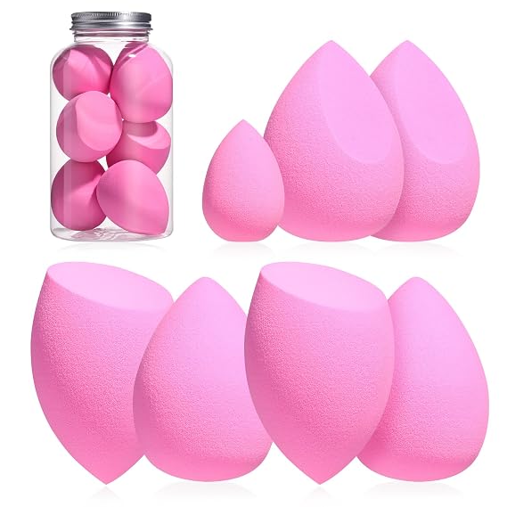 Makeup Sponge Set BS-MALL Blender Sponges 7 Pcs with Makeup Brush Set 18 Pcs Premium Synthetic