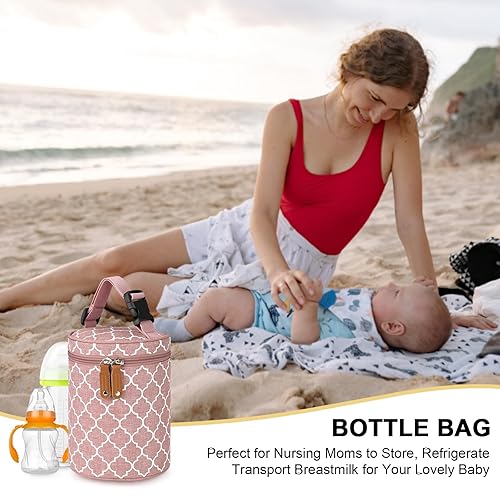 Miniatura 8 de Accmor Bolsa enfriadora de leche materna, bolsas de asas aisladas para biberones, bolsa térmica con calentador de biberones, bolsa para biberones
