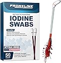 FRONTLINE Povidone Iodine Swabs, Antiseptic Swabsticks, Iodine Solution, Cleansing Cotton Swab, Individually Wrapped Medical Supplies, Wound Care, First Aid, Wound Cleaner, Box of 50