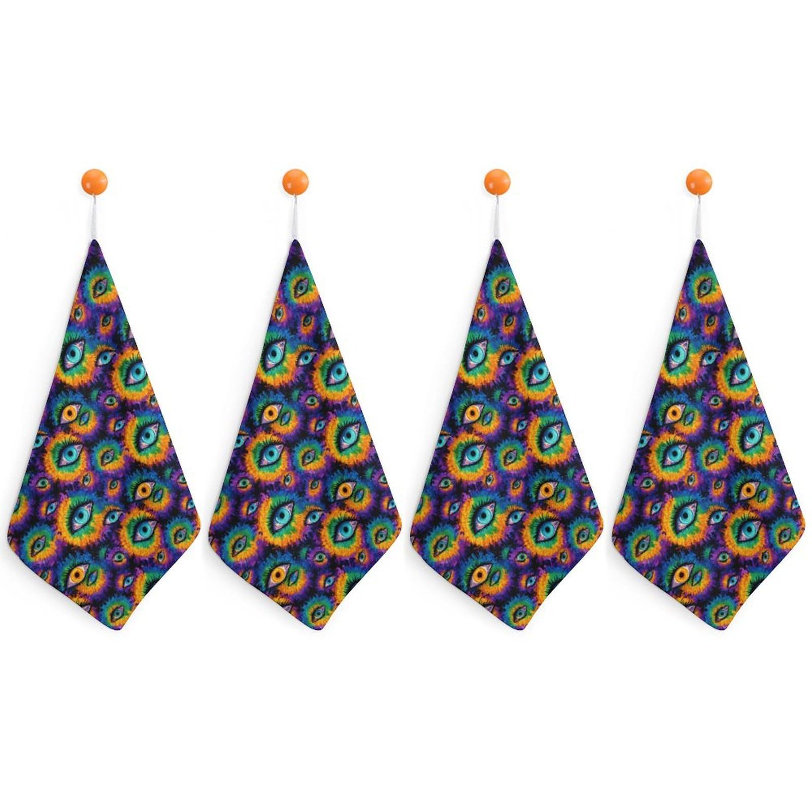 CGSBNGHA Evil Eyes Psychedelic Trippy Tie Dye Hand Towel Hanging Face Towels Cleaning Cloths Handkerchief for Bathroom Kitchen