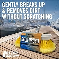 Vista 4 de Cepillo suave para cubierta de barco, cabezal de cepillo marino de alta resistencia, cerdas de 8 pulgadas con parachoques, mango de rosca de 3/4