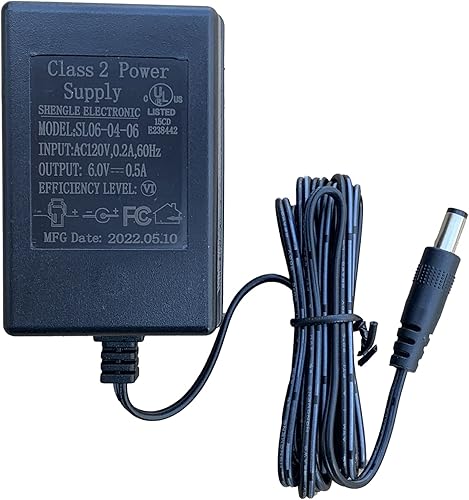 Cargador de batería de 6.0V 0.5A para paseo en juguetes niños paseo en coche, SL06-04-06 adaptador de corriente de batería de 6 voltios