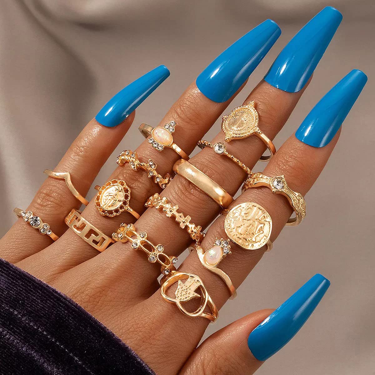 Contemporary Stackable Rings Set of 15