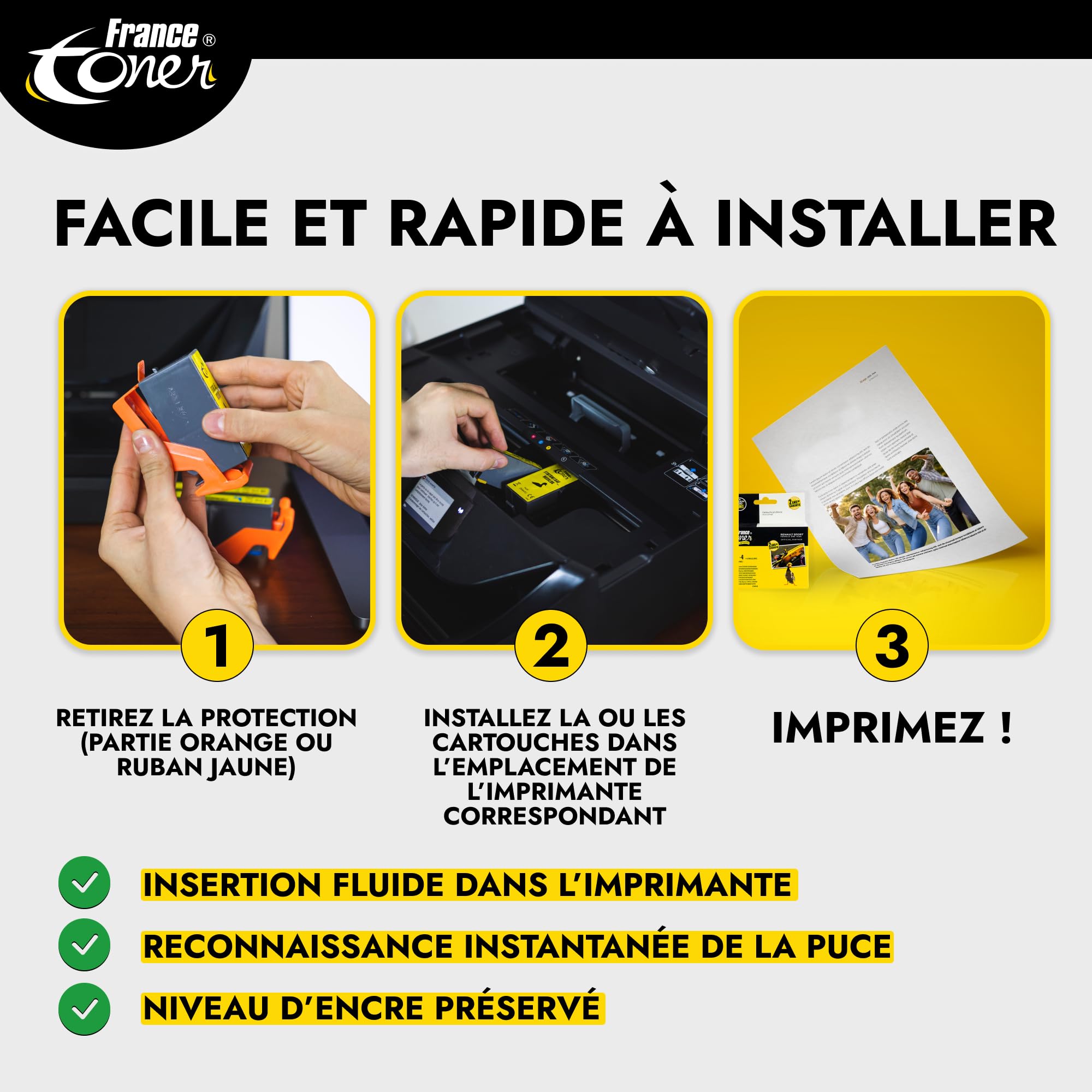4 Cartouches Compatibles pour HP 364 XL | Encre Haute Qualité pour 364XL pour Imprimante Photosmart 5510 5520 5525 6510 6520 7510 7520 Officejet 4620 4622 Deskjet 3520