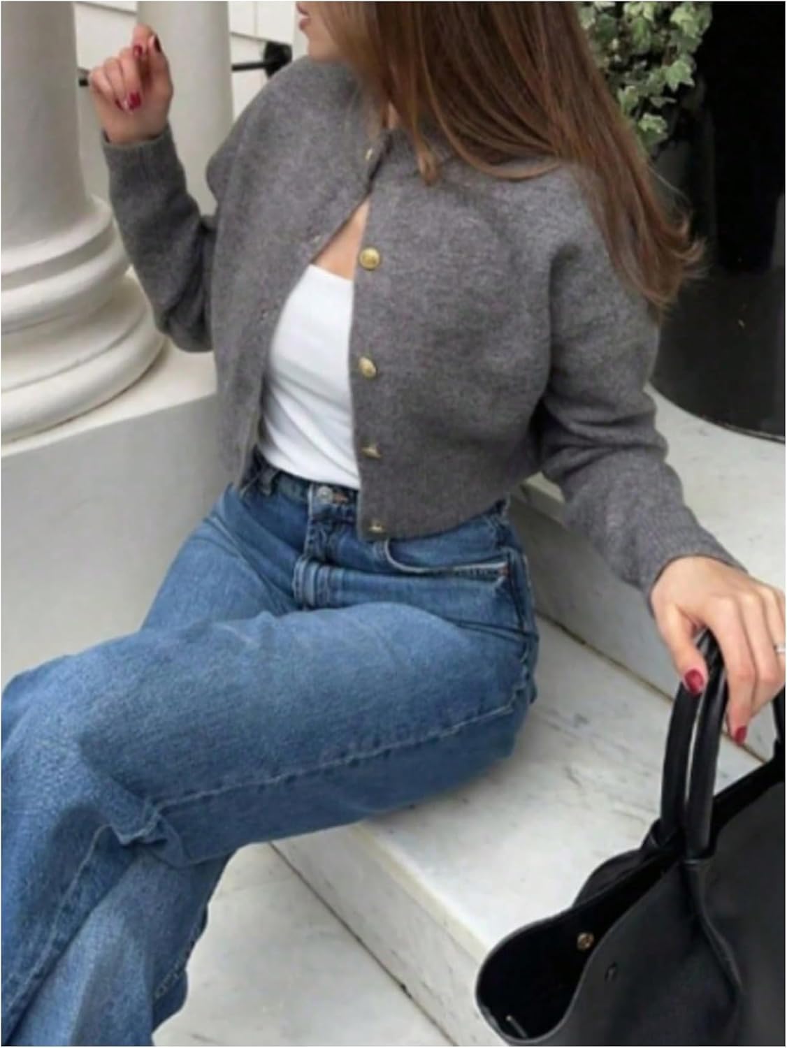 GORGLITTER Women's Cardigan Sweaters Trendy Long Sleeve Open Front Button Down Jacket Fall Clothes Winter Coats - Image 5