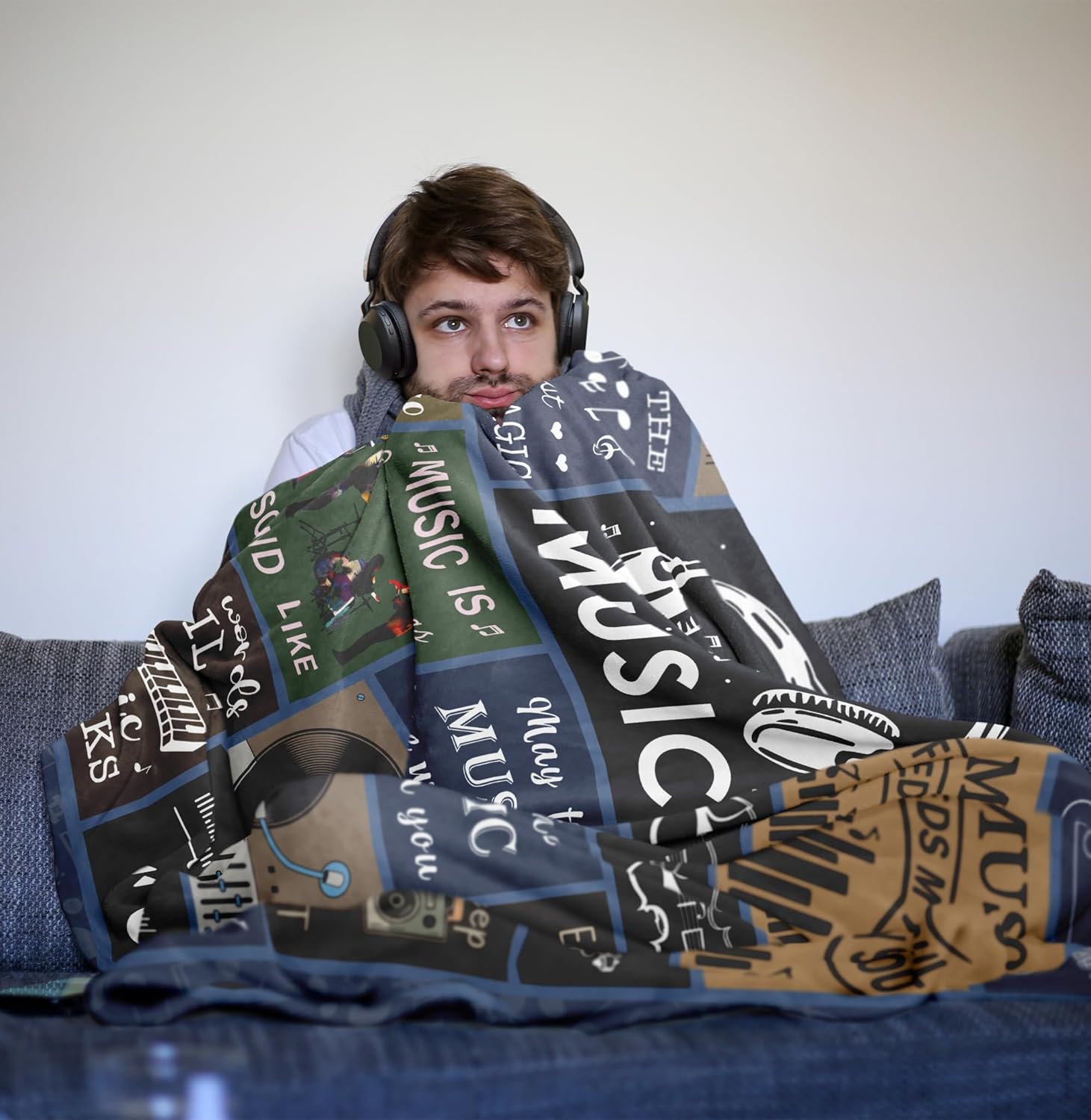 Zolumy Unique Music Gifts for Men/Women, Music Lovers Gifts for Musician/Music Teacher, Funny Music Themed Decor/Stuff/Accessories, Sound of Music Blanket 60x50in - Image 6