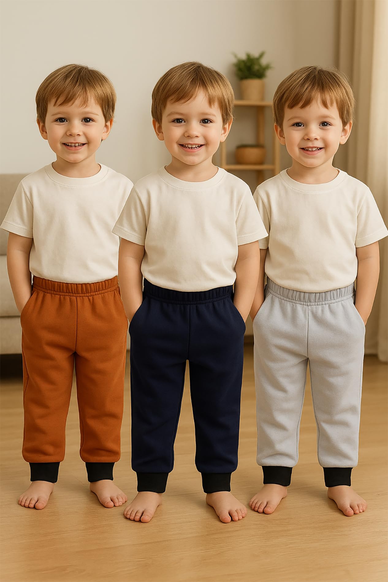 ARSIA Kids Winter Pants Woolen Pajami for Baby Fleece Leggings Rib Pajamas Kids Winter Pajama Warm Trackpants for Baby Boys & Girls Combo (Pack of 3) Multicolour