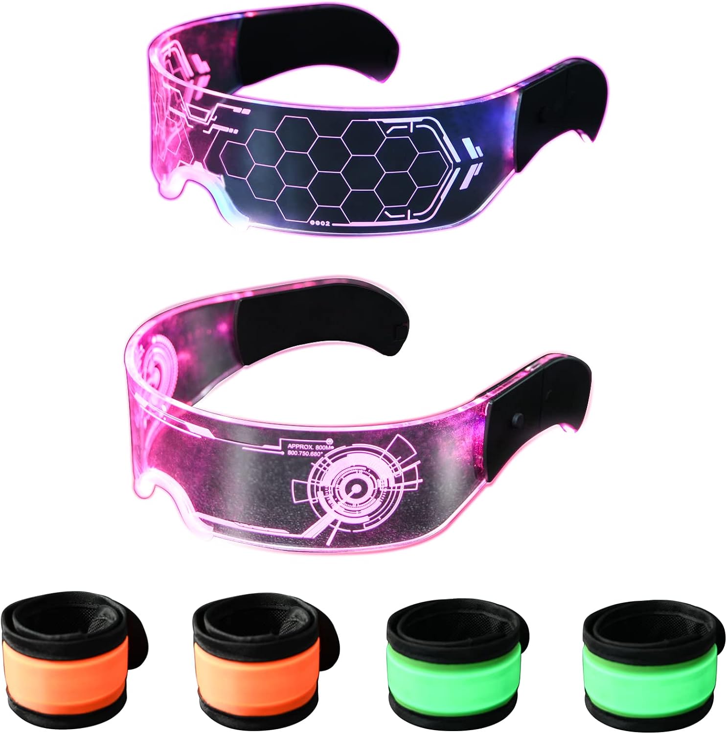 Gafas LED Gafas luminosas Gafas de sol Cyberpunk Gafas LED con 11 modos de iluminación para cosplay, Halloween, festival de música, bar, fiesta,