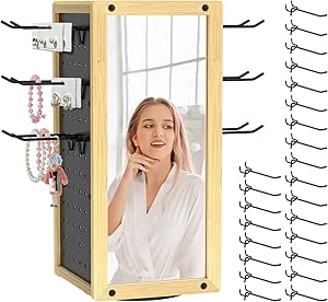 Rotating Peg Board Display Stand 32 Hooks Metal Revolving