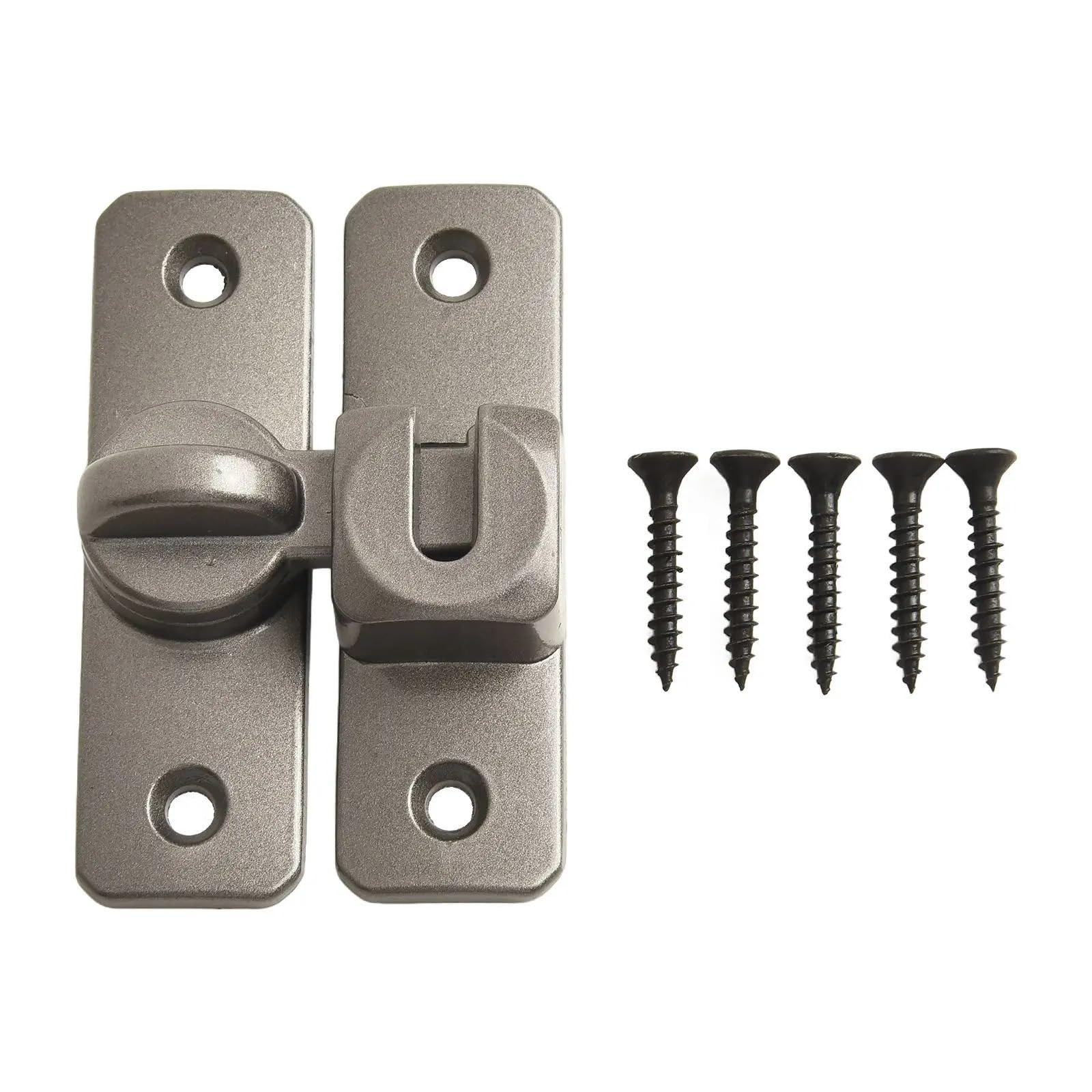 Gate Latch 4pcs Door Sliding Latch Home Security Bolt Latches Zinc Alloy 90/180 Degree Bolt Locks Easy Install for Bathroom Doors(Gray)