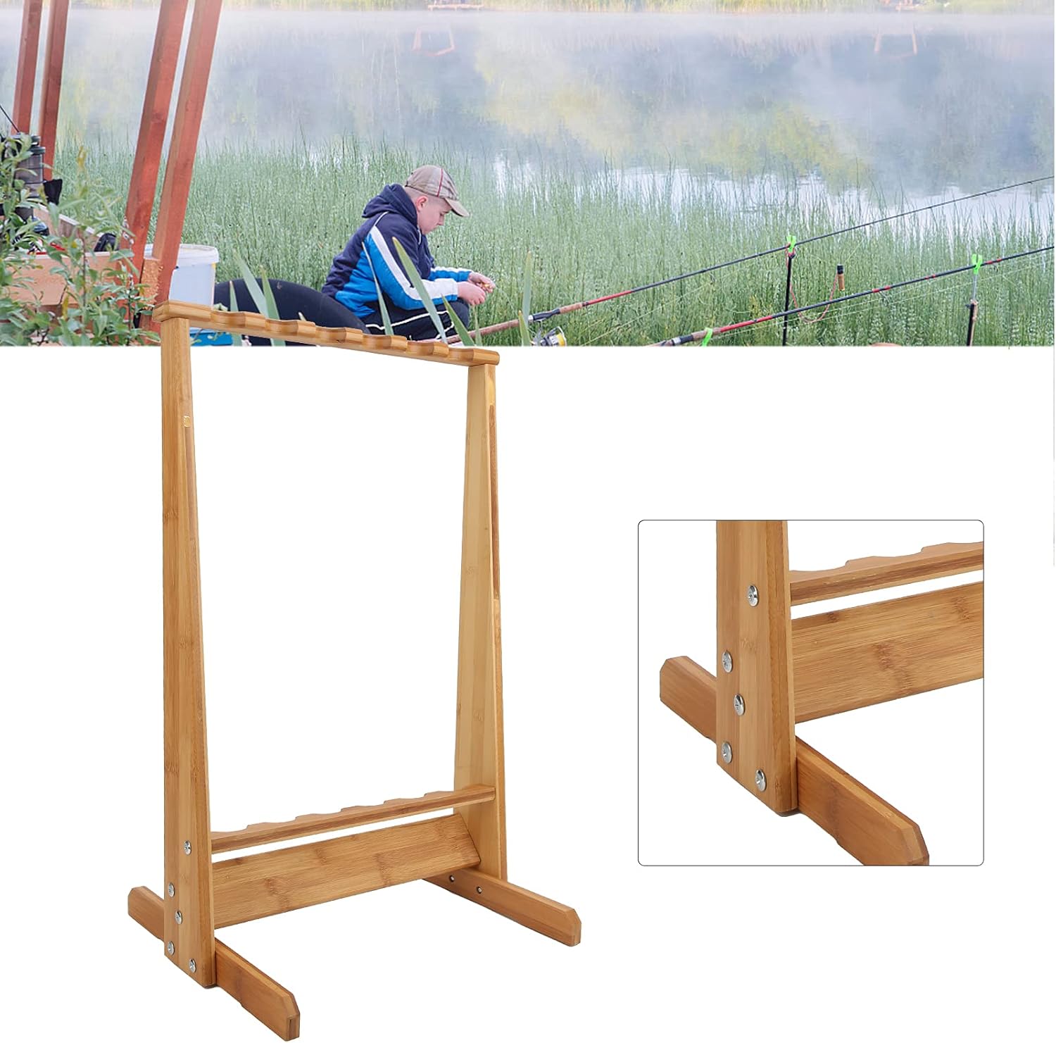 Fishing Rod Storage Rack, Fishing Pole Holder 6 Position MultiFunction for Boats Trucks Living Rooms Garages Homes for Fishing Enthusiasts