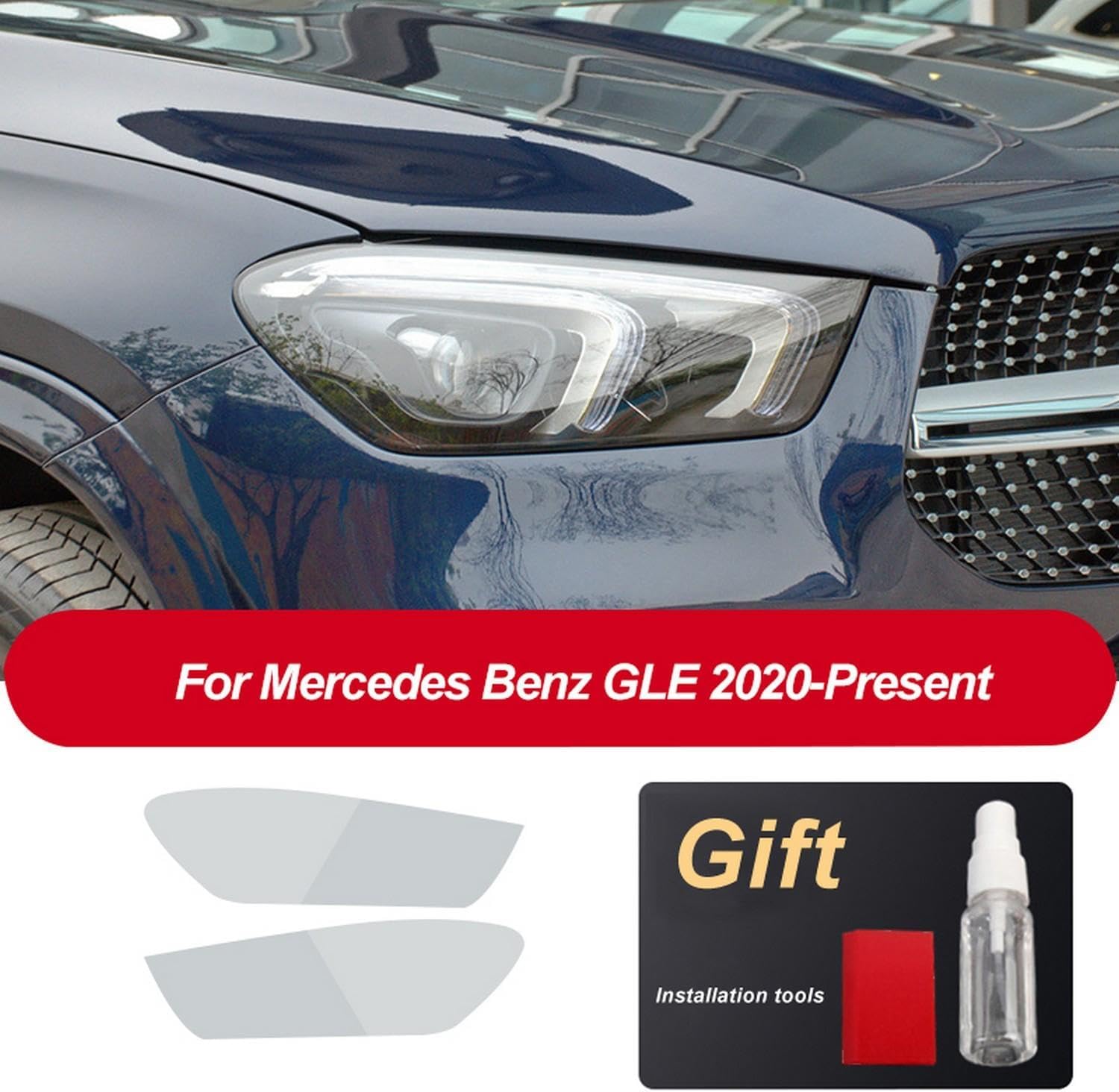 Car Headlight Protective Film Headlamp Restoration Transparent TPU Sticker，for Mercedes Benz CLS G GLC GLE 2020 GLS V Class AMG