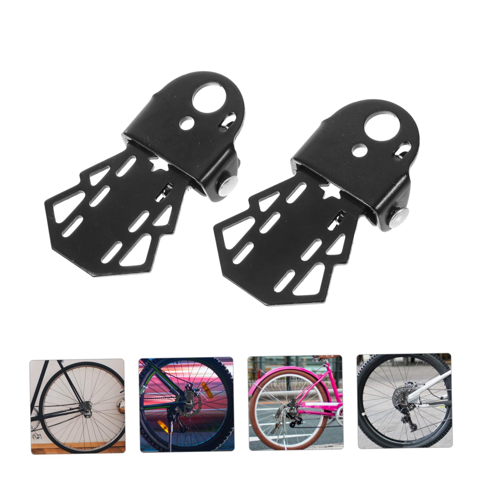 HANABASS Pedali Pieghevoli Per Sedile Posteriore Per Mountain Bike (neri) 2 Pezzi Bici Pedale Del Ciclismo Acciaio
