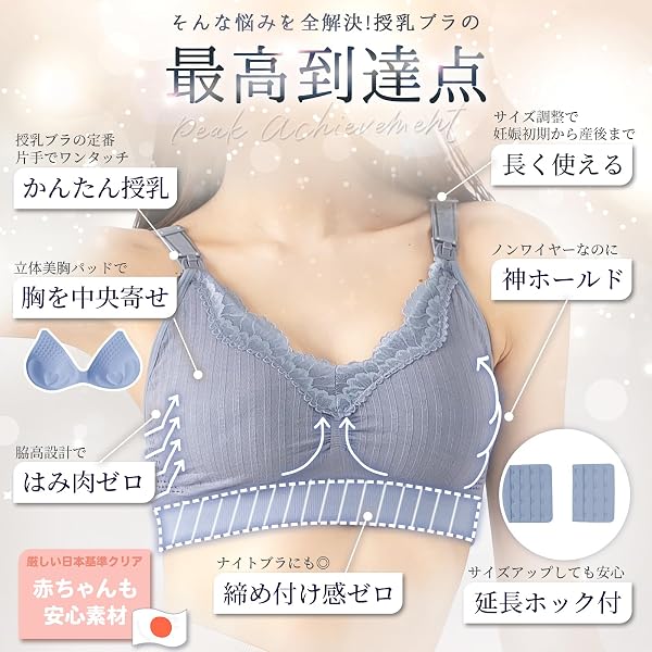 [LaLUCA GOODS] 授乳ブラ 1枚/2枚/3枚セット マタニティブラ 下垂 垂れ防止 前開き 大きいサイズ ストラップオープン フロントオープン - 2