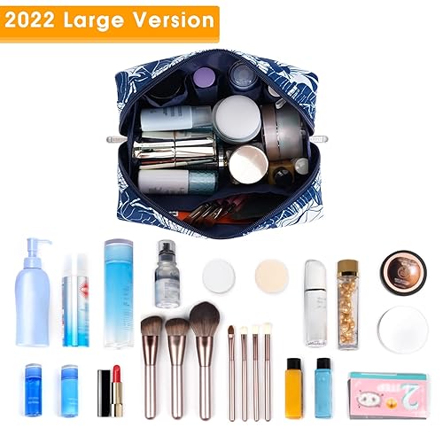 Miniatura 253 de Narwey Cute Cheetah Makeup Bag Travel Cosmetic Bag Organizer Toiletry Bag Make Up Bags with Compartments for Women Girls (Large, Black Leopard)