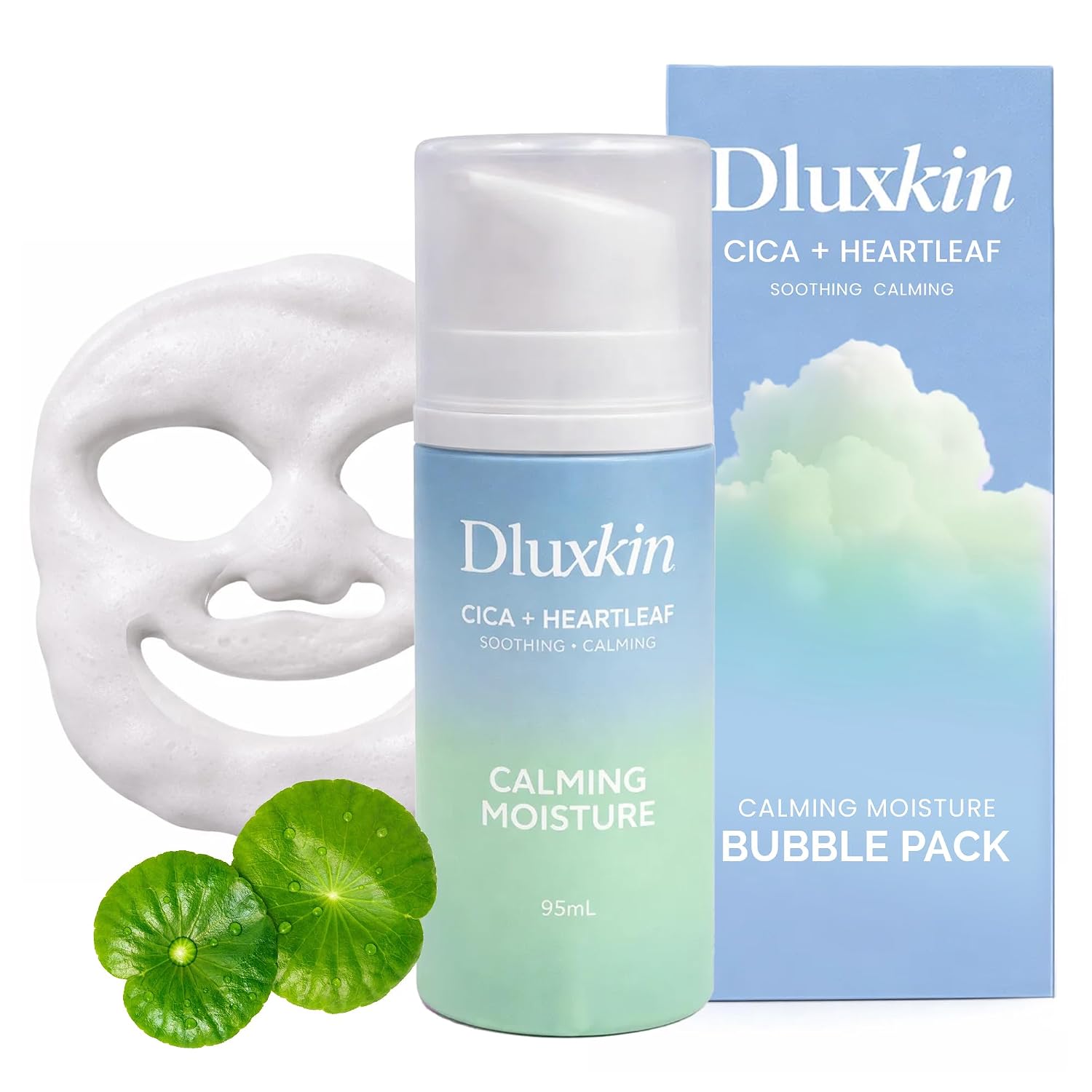Korean 15-Second Bubble Essence Mask 95ml - No Rinse Soothing Bubble Face Mask with Cica, Heartleaf & Hyaluronic Acid, Korean Skincare