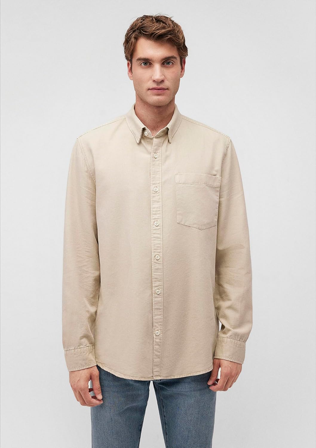One pocket button-up shirt