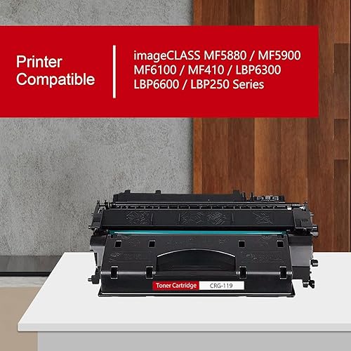 Miniatura 2 de 119 CRG119 Cartucho de tóner negro de alto rendimiento (paquete de 1) – Reemplazo de tóner compatible con PINOS 119 para impresora Canon 119 Toner
