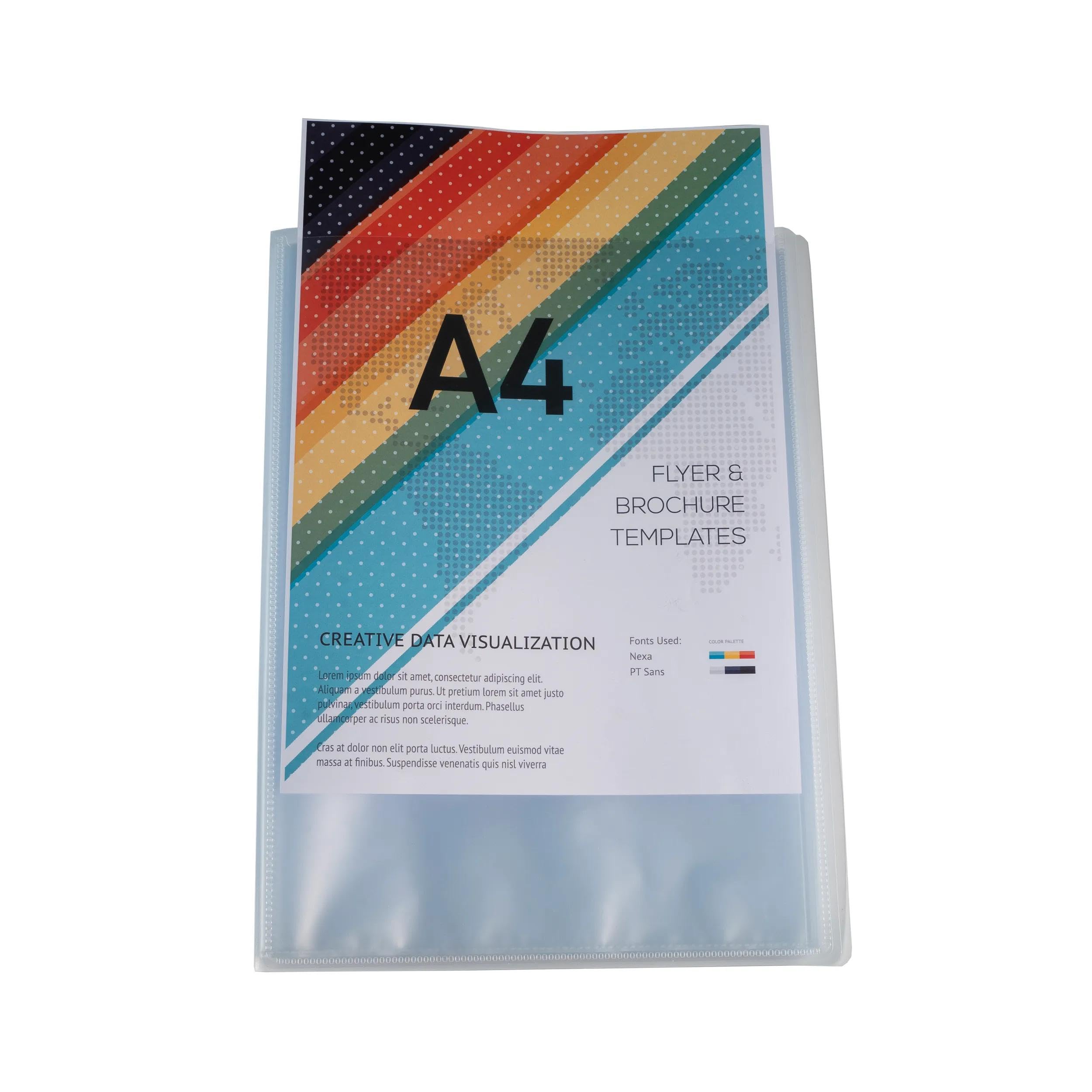 Exacompta 5788E 8er Pack Sichtmappe KreaCover Chromaline aus Kunststoff DIN A4 mit 80 Klarsichthüllen, 160 Sichten, Tasche am Vorderdeckel zum selbstgestalten, Aktenhülle, Prospekthülle, transparent