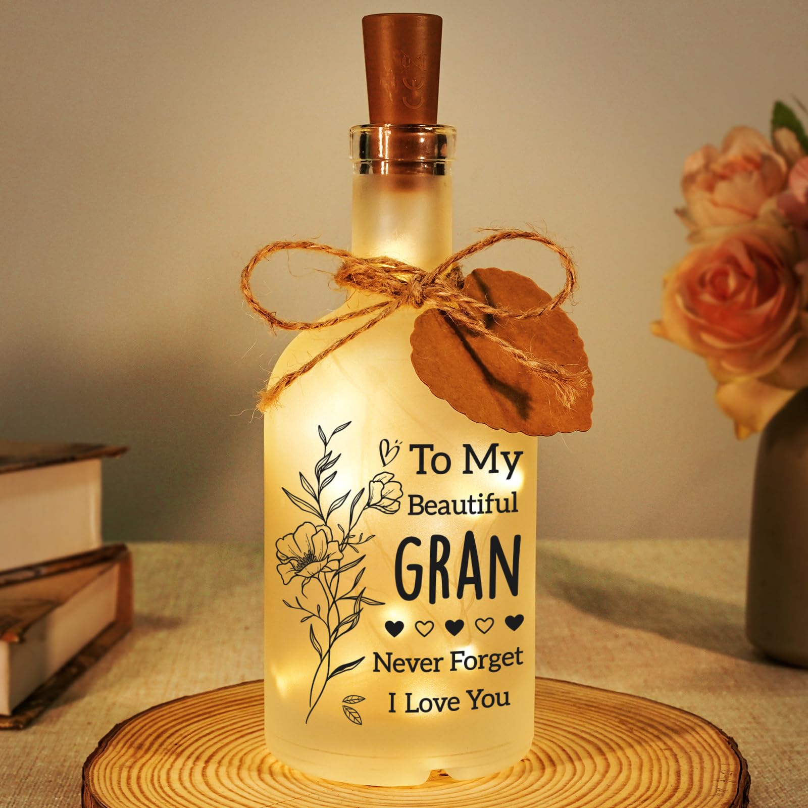 Sayregifty Gran Gifts for Granny – Bottle Night Light, Gran Birthday Gifts from Grandchildren, Nanny Birthday Presents for Granny Nan Nana — image 1