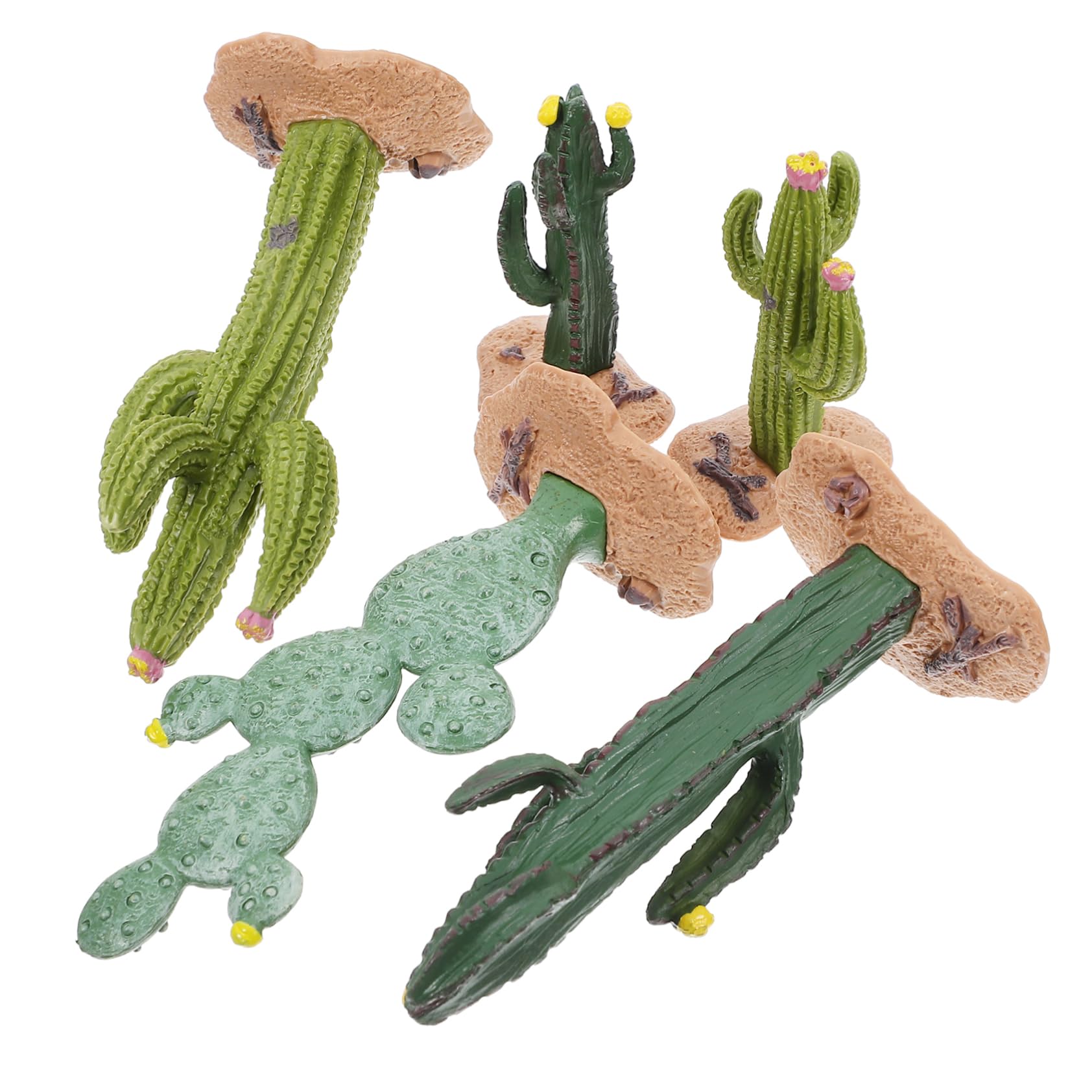 Ciieeo 20 Piezas Microdecoración paisajística Mini decoración de jardín Plantas suculentas Artificiales Tabletop Adorno de Cactus de simulación Adorno de Modelo de Planta el plastico