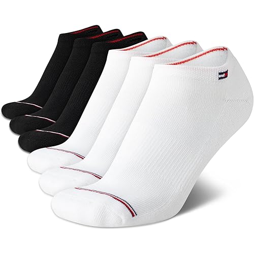 Tommy Hilfiger Women's Low Cut Socks - 6 Pack Performance Cushioned Comfort No Show Socks - Athletic Socks for Women (4-10)