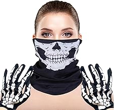 UTEFIF Skull Face Mask for Halloween, Fancy Dress, Easter Party, Fairy Tales, Vampire Shows and More, Black