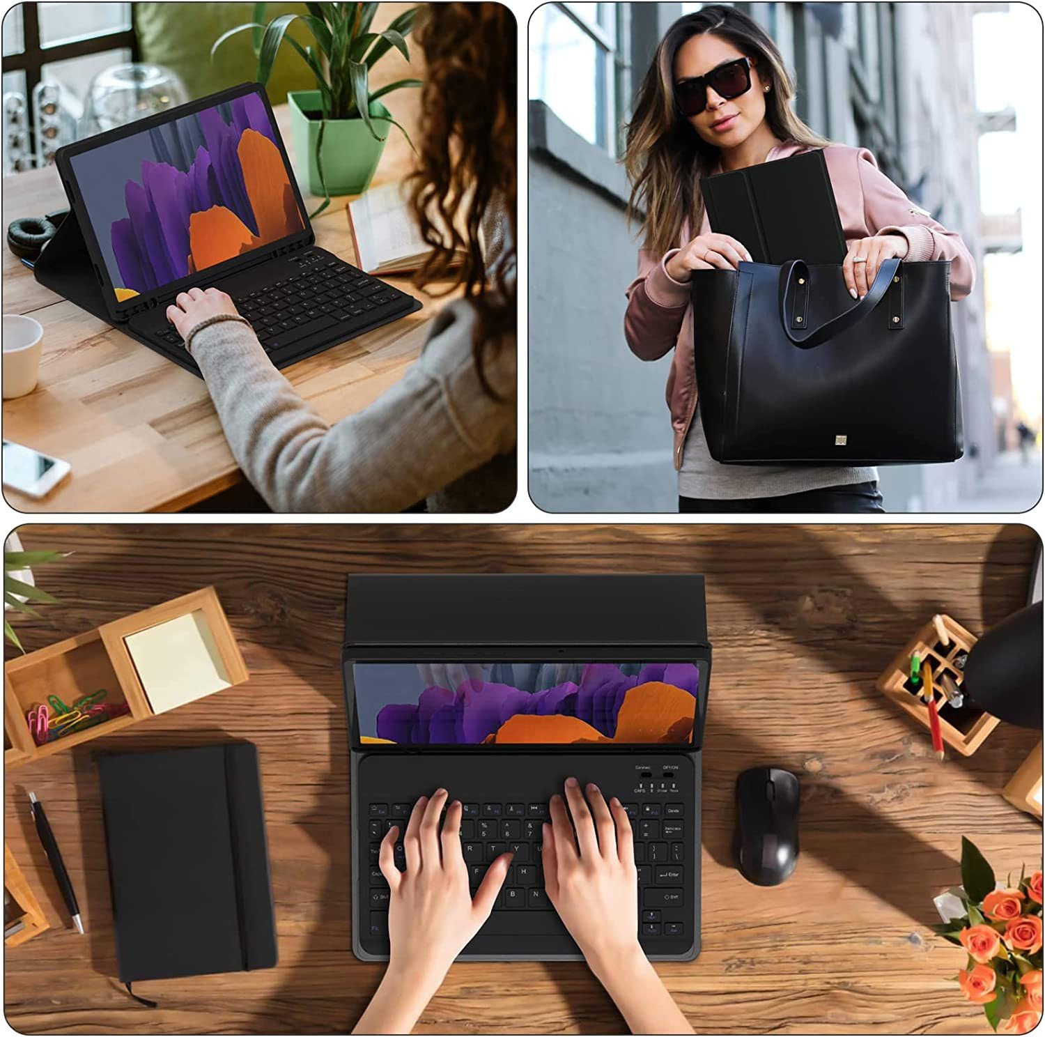 Amazon.co.jp: Galaxy Tab A9+ ケース キーボード 可愛い