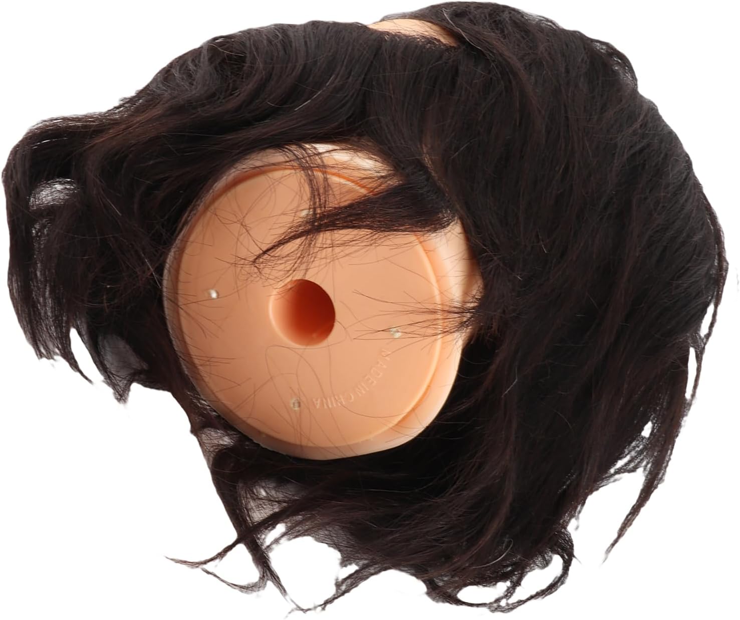 Salon Male Mannequin Head with Real Human Hair 25 cm, Hairdressing Training Head for Cutting Braiding Dyeing and Beard Styling