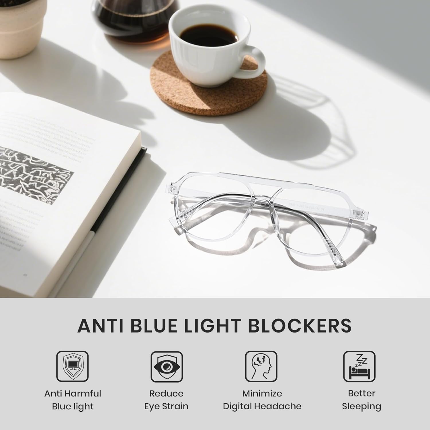 Cyxus Aviator Blue Light Glasses Women Men Computer Glasses Retro Pilot Frame Anti Blue Light Blockers Gaming 8196 - Image 3